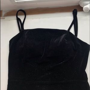 sparkly black mini dress